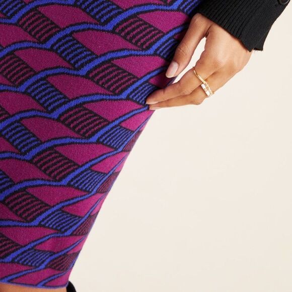 Anthropologie Patterned Sweater Pencil Midi Skirt Size XL NWT - Picture 8 of 11